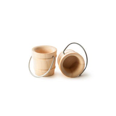 1-1/8" Wooden Craft Bucket, Wire Handle