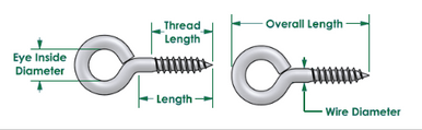 9/16" Screw Eye, Silver