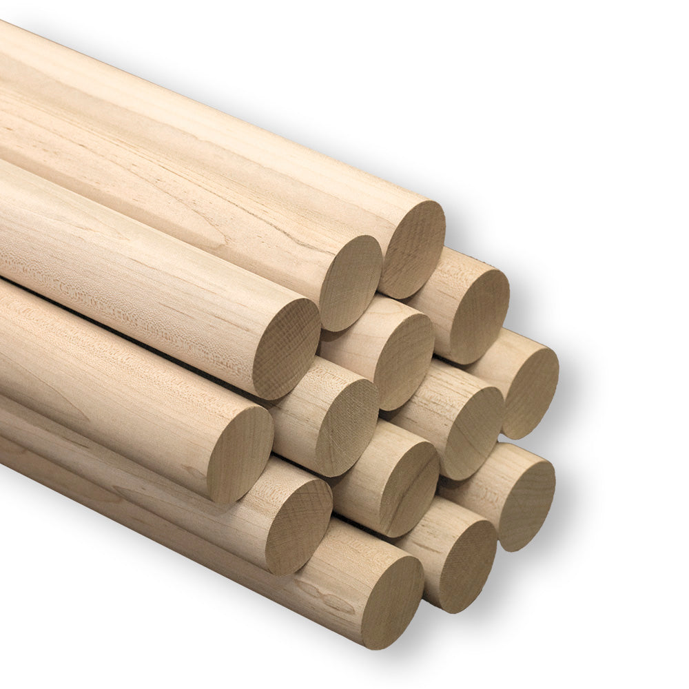 1-1/2" x 36" Maple Wood Dowel