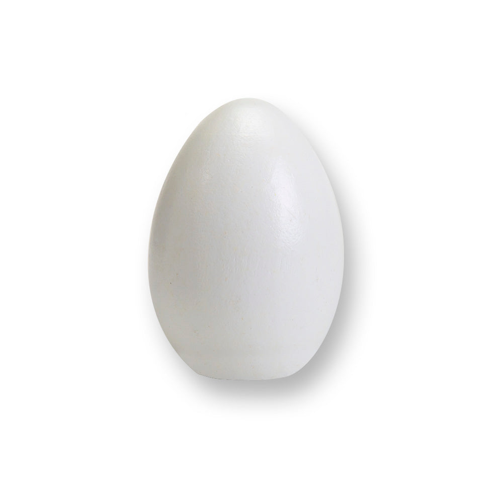 2-1/2" White Wooden Hen Egg, Flat Bottom