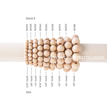3/4" Round Bead, 5/32" Hole