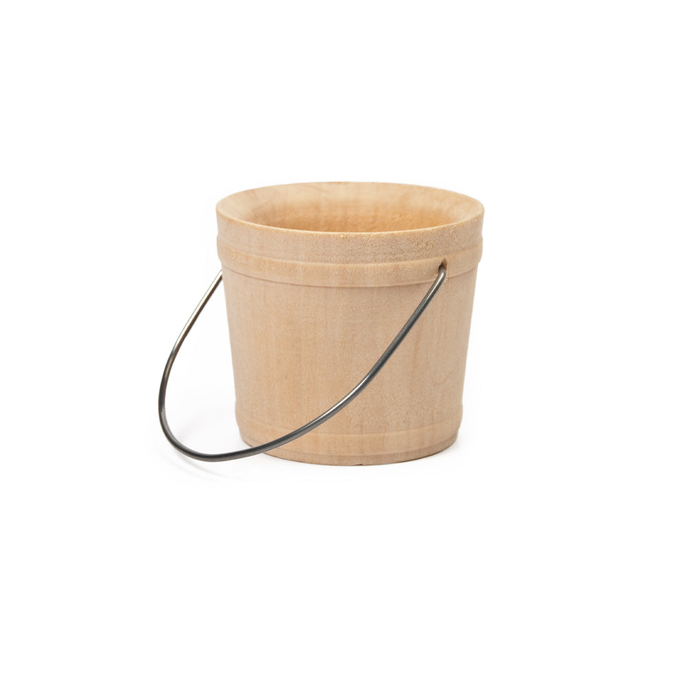 1-7/8" Wooden Craft Bucket, Wire Handle