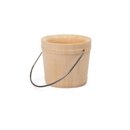 1-7/8" Wooden Craft Bucket, Wire Handle