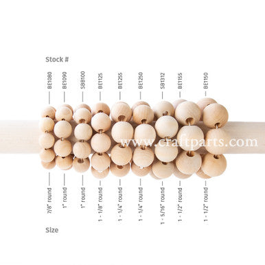1-1/4" Round Bead, 3/8" Hole