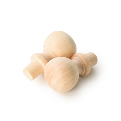 1-1/2" Wood Finial Round