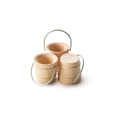 1-1/8" Wooden Craft Bucket, Wire Handle