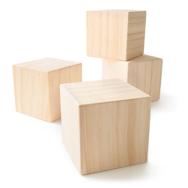 4" Wood Memory Cube, Hollow